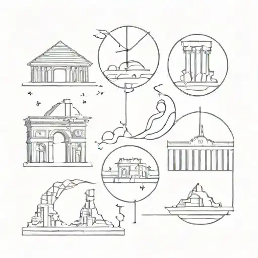 mythology and architecture  tattoo design idea