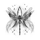 Feather dragonfly  tattoo design idea