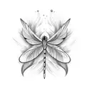 Feather dragonfly  tattoo design idea