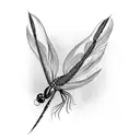 Feather dragonfly  tattoo design idea