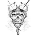 The Armour of God with the sword piercing the head of a snake coiled through the armour as a full am sleeve tattoo design idea