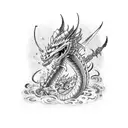 Sword Dragon Slayer from berserk stuck in grass tattoo design idea