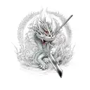 Sword Dragon Slayer from berserk stuck in grass tattoo design idea