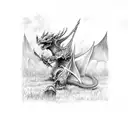 Sword Dragon Slayer from berserk stuck in grass tattoo design idea