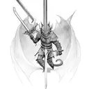 Sword Dragon Slayer from berserk stuck in grass tattoo design idea