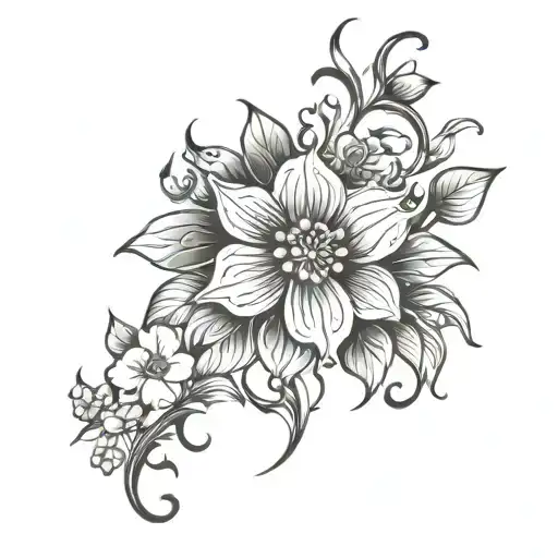 floral gothic style tattoo tattoo design idea