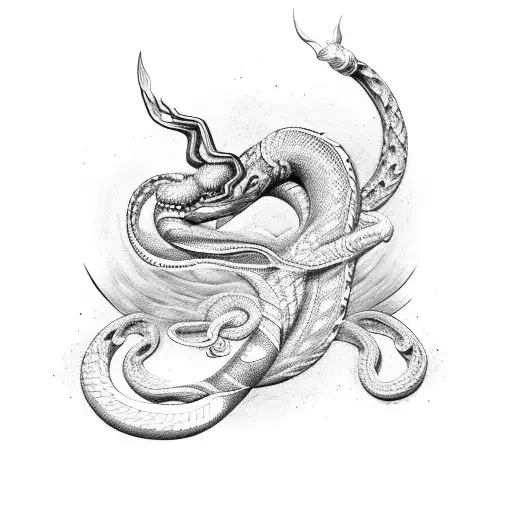 écaille de serpent tattoo design idea