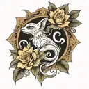 power and tranquility tattoo design idea