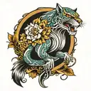 power and tranquility tattoo design idea