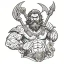 David and Goliath  tattoo design idea