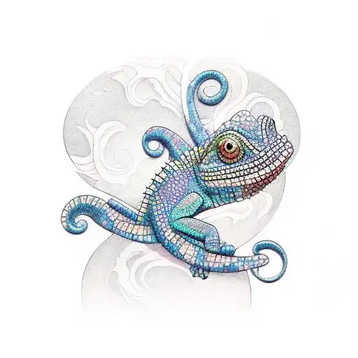 chameleon  tattoo design idea