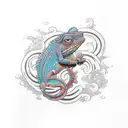 chameleon  tattoo design idea