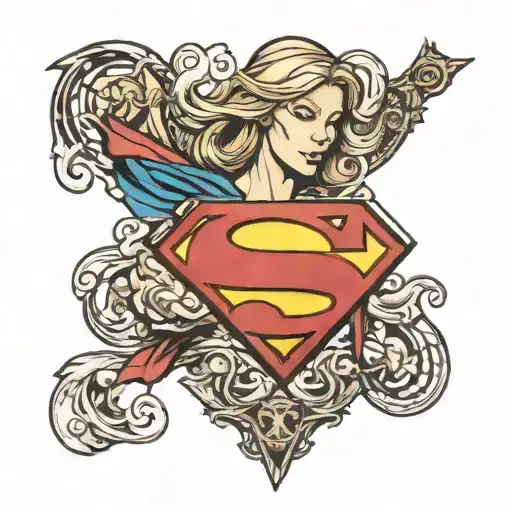 supergirl logo incorporated tattoo design idea