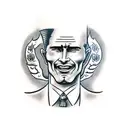 self made man statue tattoo design idea