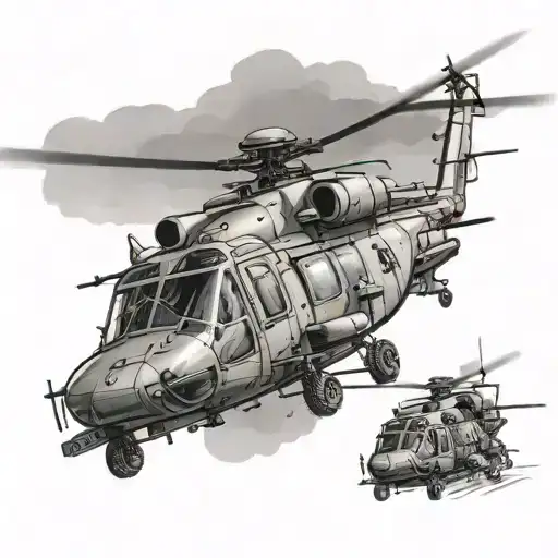Army helicopter tattoo design idea