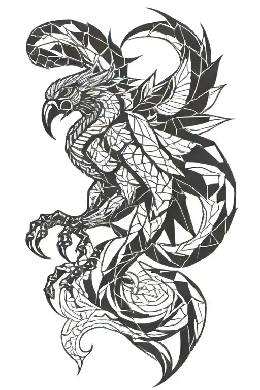Scorpion Eagle Phoenix tattoo design idea