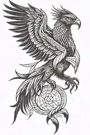 Scorpion Eagle Phoenix tattoo design idea