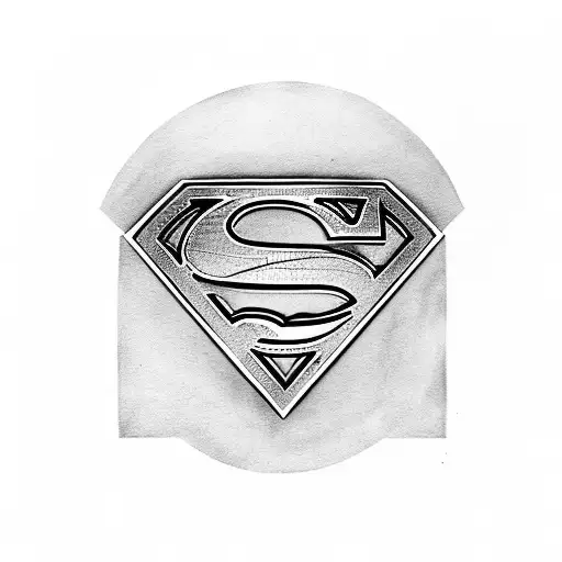 superman logo with skyline tattoo design idea