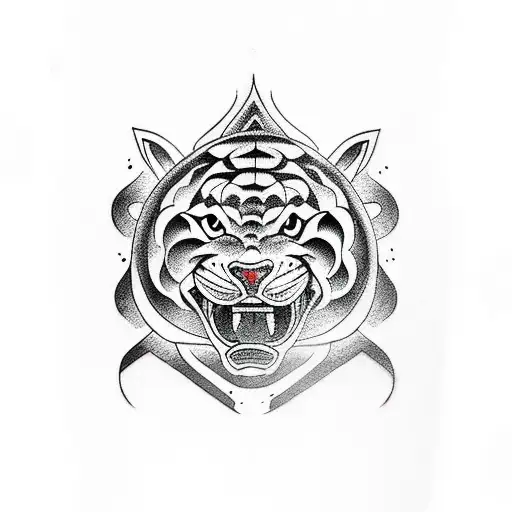 water tiger tattoo design idea