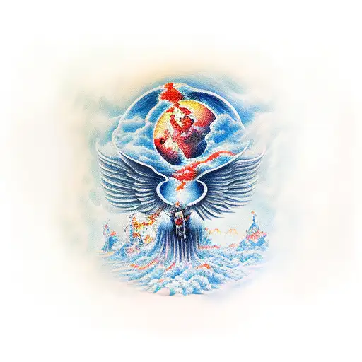 heaven and hell battle tattoo design idea