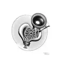 heart  gramophone tattoo design idea