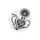 heart  gramophone tattoo design idea