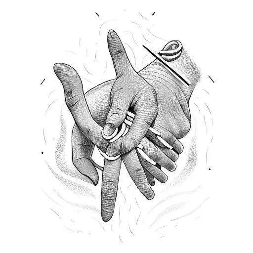 A graceful lightning bolt intertwined with a massage therapist's hands tattoo design idea