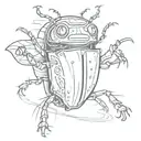 beetle inside juice box cartoon character tattoo design idea