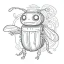 beetle inside juice box cartoon character tattoo design idea