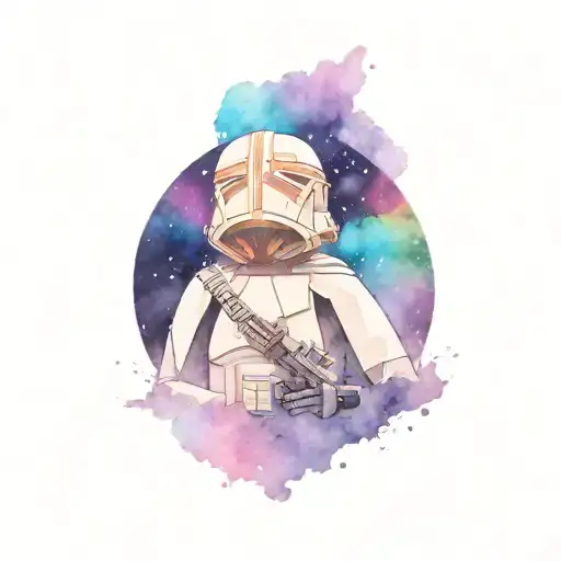 arm galaxy filled with star wars tattoo design idea