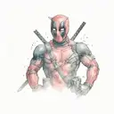 small Deadpool watercolor tattoo tattoo design idea