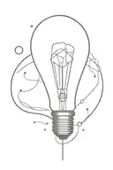 Simple light bulb tattoo design idea