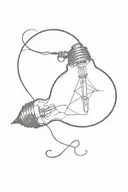 Simple light bulb tattoo design idea