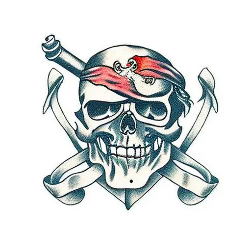pirates of the caribbean rum tattoo design idea