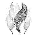 An intricate blackwork tattoo of a feather pen transforming into a flock of birds tattoo design idea