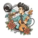 Science and music tattoo design idea