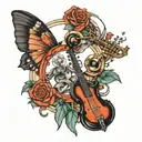 Science and music tattoo design idea