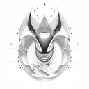 orca , circle, outline tattoo design idea