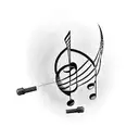 Musical notes intertwined with technological circuitry tattoo design idea