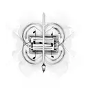 Musical notes intertwined with technological circuitry tattoo design idea