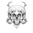 bows with skull hands tattoo design idea