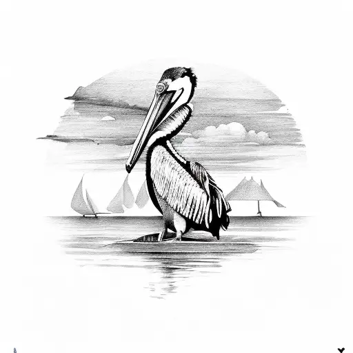pelican tattoo design idea