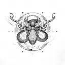 fusion of Scorpio and Virgo zodiac sign tattoo design idea