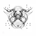 fusion of Scorpio and Virgo zodiac sign tattoo design idea