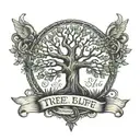 Tree of life and bible quote tattoo design idea