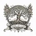 Tree of life and bible quote tattoo design idea