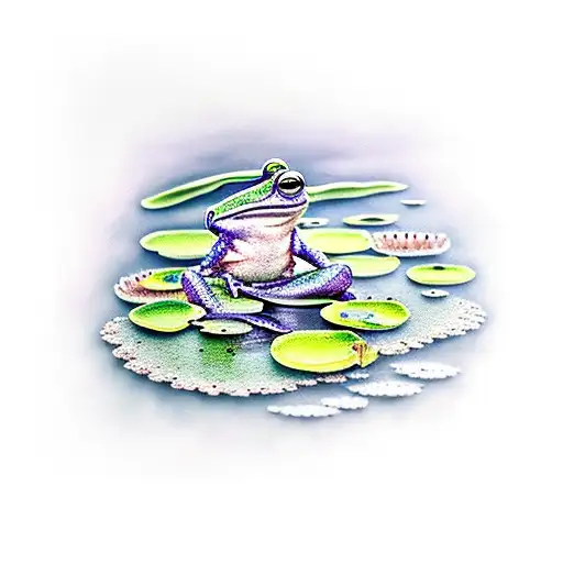 frogs with lily pads tattoo design idea
