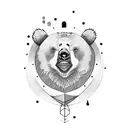 Bear duckling rabbit sitting tattoo design idea