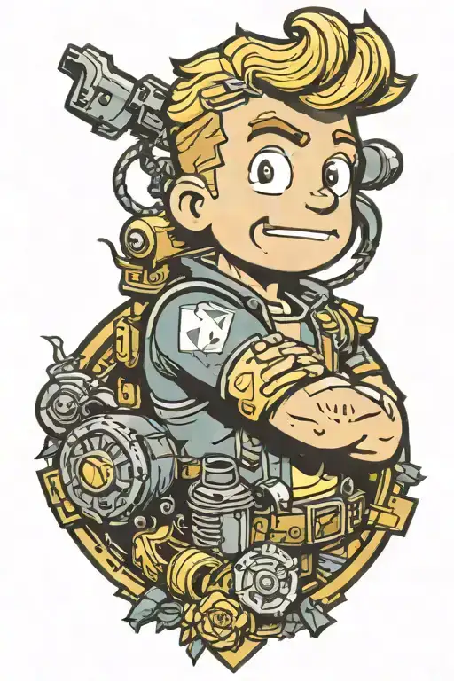 fallout vault boy tattoo design idea