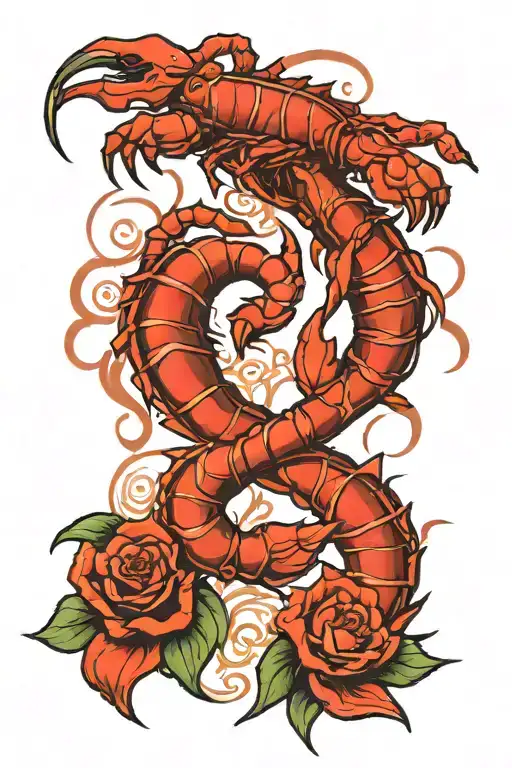scorpio and cancer zodiac sign tattoo design idea